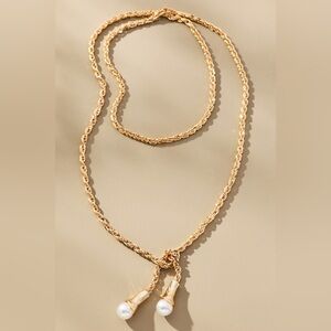Anthropologie silver Pearl Drop Necklace